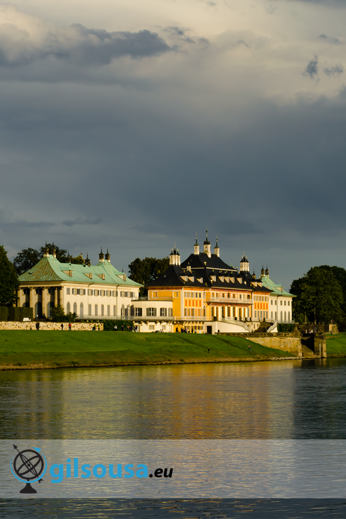 View over Pillnitz Palace from the other side of the river