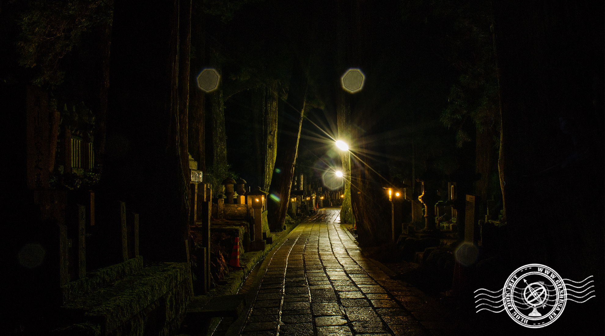 Okunoin Graveyard at night