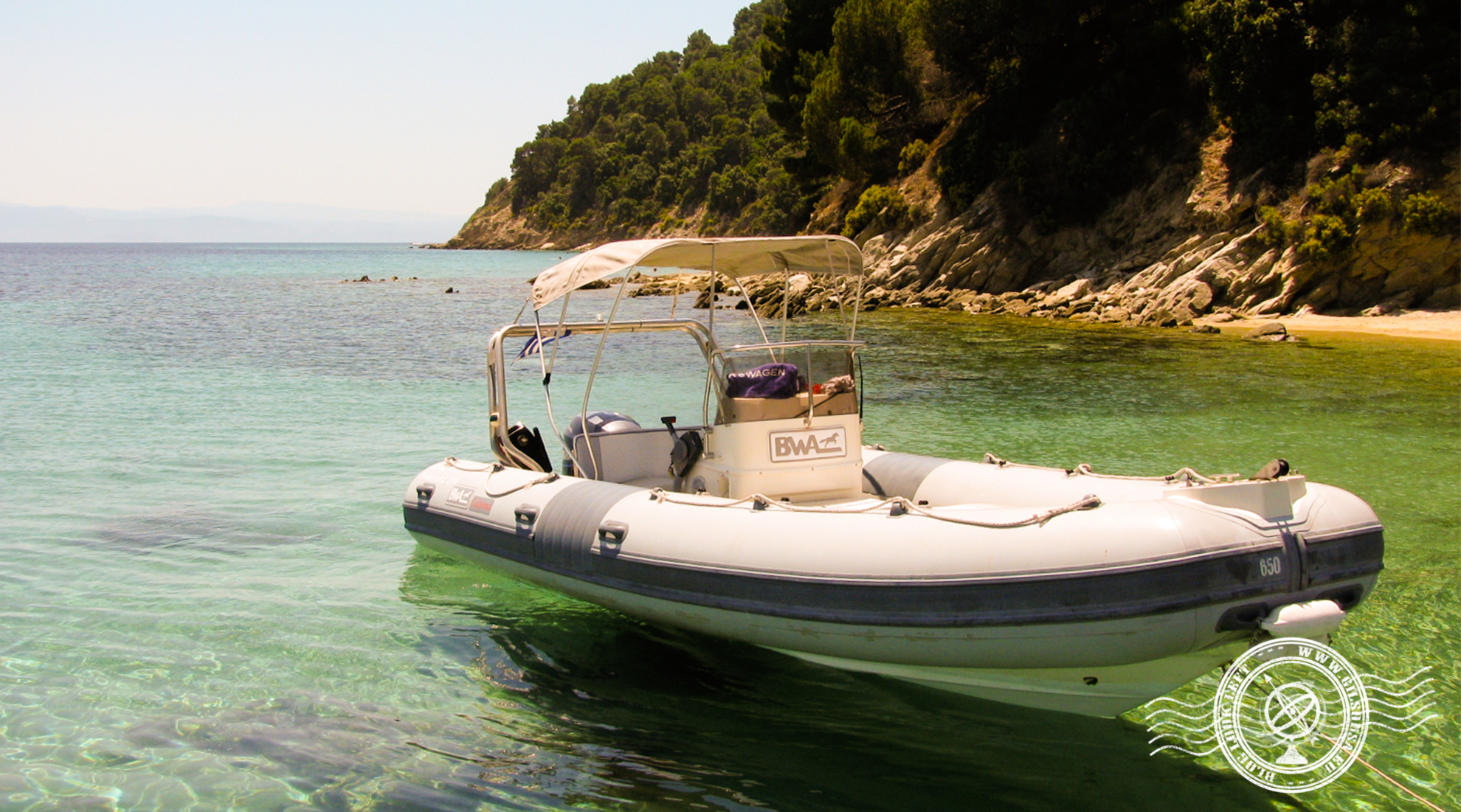 Crystal clear waters in Skiathos